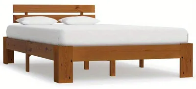 Productafbeelding van Houten Bed 120x200 Massief Bedframe Ledikant Eenpersoonsbed Dennenhout Honingbruin