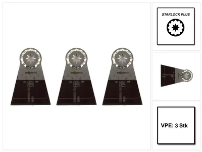 Obrázok produktu pre Fein E-Cut Standard Starlock Plus pílový list 50x65 mm 3 kusy ( 63502134220 ) HCS oceľ
