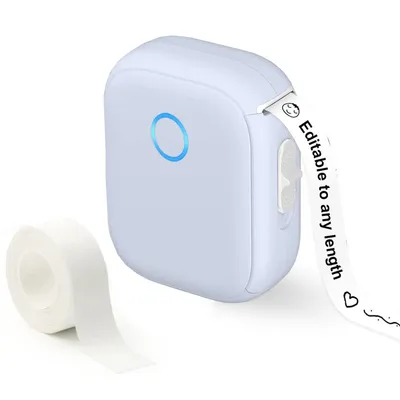Image de （Violet）Imprimante d'étiquettes Imprimante d'étiquettes Bluetooth sans fil Mini Pocket Smartphone Imprimante d'étiquettes avec ruban adhésif, Imprimante thermique directe Etiqueteuse rechargeable Compatible avec iPhone/Android