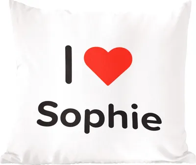 Produktbild von MuchoWow® Zierkissen Sofakissen Wohnzimmer Dekokissen 50x50 cm Ich liebe - Sophie - Mädchen - Komfort - Sofakissen