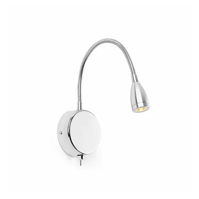 Immagine prodotto di Faro Barcelona - Lampada da parete con braccio Loke Led 3W - Alluminio e Metallo Verniciato, Camera da letto, Luce da lettura - Cromo