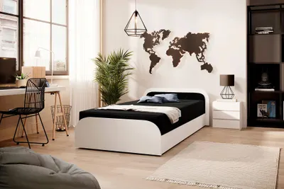 Produktbild von Kinderbett 80x190 SNUGORIA 1 - schwarz 1 / rechte Ausführung