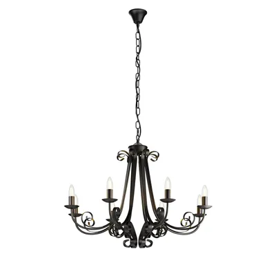 Produktbild von Lindby Kronleuchter Scaleria, Ø 81 cm, 8-flammig, braun, E14