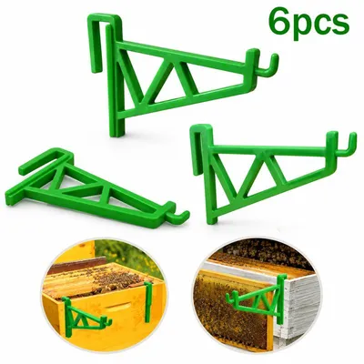 Produktbild von Beutenrahmenhalter 6er Set, Rähmchenhalter aus Kunststoff, Imkereizubehör zur Rahmenfixierung für Bienenstock & Honigernte