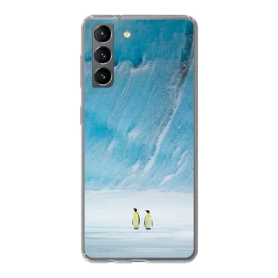 Produktbild von MuchoWow® Handyhülle Schutzhülle Hülle für Samsung Galaxy S21 Zwei Kaiserpinguine vor einem Eisberg Silikon Softcase Handy Hülle - Softcase