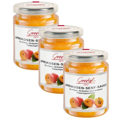 Zdjęcie produktu dla Grashoff morelowy sos musztardowy do dań mięsnych 200ml opakowanie 3 szt