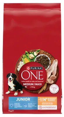 Zdjęcie produktu dla PURINA ONE MED/MAX Junior Chicken & Rice 7kg - Sucha karma dla szczeniąt ras średnich i dużych