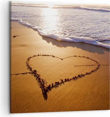 Produktbild von Bild auf Leinwand - Leinwandbild - Sommer Meer Sand Strand - 50x50cm - Wand Bild - Wanddeko - Leinwanddruck - Bilder - Kunstdruck - Wanddekoration - Leinwand bilder - Wandkunst - AC50x50-3163