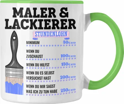 Produktbild von Trendation - Maler & Lackierer Job Tasse Geschenk Männer Lustig Anstreicher Malermeister Lackierer (Grün)
