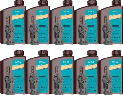 Obrázek produktu pro Pryskyřice 10 kg, UV vytvrzování, vlnová délka 405 nm, snadno tvarovatelná, nízký zápach, tmavě šedá 10KG