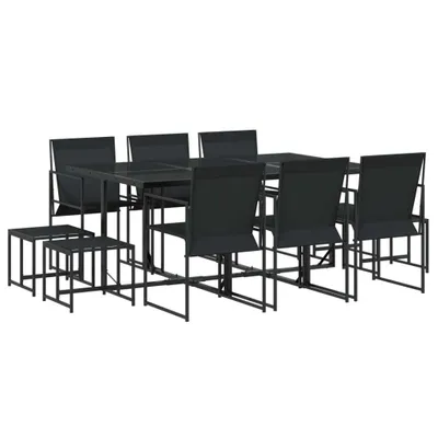 Produktbild von 11-tlg. Garten-Essgruppe Schwarz Textilene