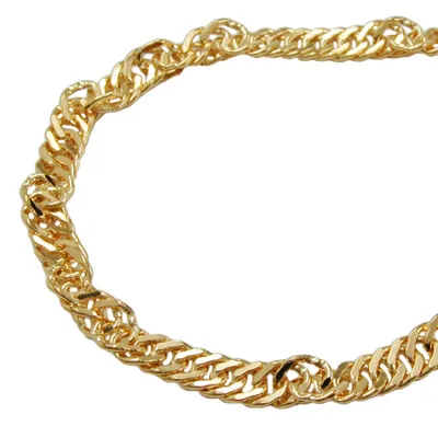 Produktbild von Kette Singapur 3mm diamantiert vergoldet AMD 50cm gold 3x0,8mm