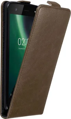 Produktbild von Cadorabo Hülle für Nokia 2 2017 Schutz Hülle in Braun Flip Etui Handyhülle Case Cover