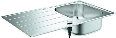 Immagine prodotto di GROHE 31552SD1 Lavello in acciaio inox K200 31552_1 con scolapiatti a 1 vasca 860x500mm