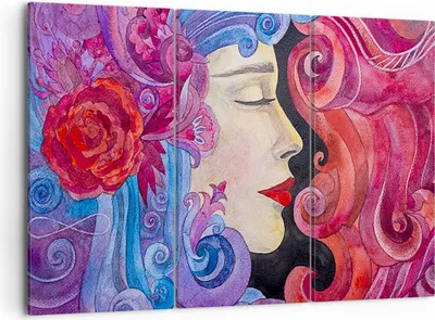 Produktbild von Bild auf Leinwand - Leinwandbild - Frau Abstraktion - 105x70cm - Wand Bild - Wanddeko - Wandbilder - Leinwanddruck - Bilder - Kunstdruck - Wanddekoration - Leinwand bilder - Wandkunst - CE105x70-4005