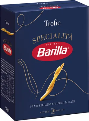 A box of Barilla Trofie pasta.
