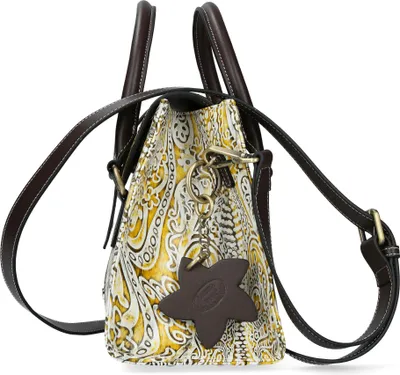 Produktbild von Laura Vita Damen Henkeltasche Umhänge Handtasche Zierschnalle modisch Andarta, Farbe:Gelb
