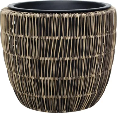 Produktbild von TrendLine Polyrattan Pflanztopf Ø 33 x 28 cm braun