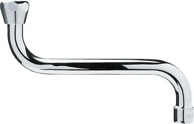 Produktbild von S-Auslauf drehbar verchromt glänzend Messing 3/4 Zoll x 150 mm Innengewinde