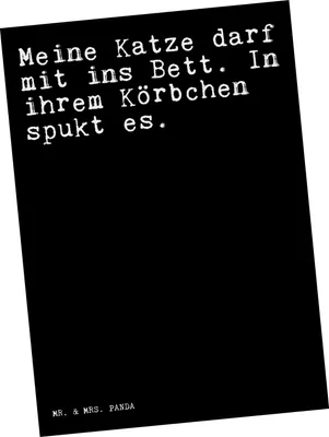 Produktbild von Mr. & Mrs. Panda Postkarte Meine Katze darf mit... - Schwarz - Geschenk, Sprüche, Freundin, Angst, sprechen, Spruch Weisheiten Zitate Lustig Weisheit Worte, Ansichtskarte