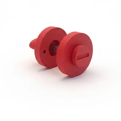 Produktbild von WC-Schloss Türöffner mit Drehknopf – Rundes Rosetten-Set – Home 3D – Rot