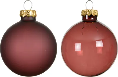 Produktbild von Weihnachtskugeln Glas 6cm x 6 Stück - Kastanienbraun transparent
