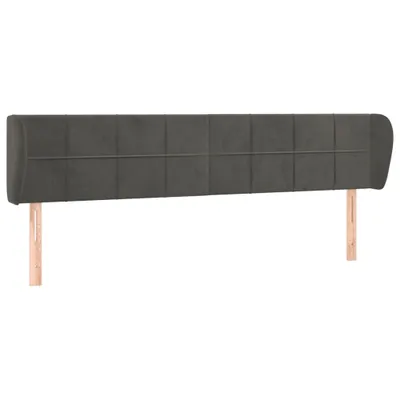 Produktbild von vidaXL Kopfteil mit Ohren Dunkelgrau 203x23x78/88 cm Samt