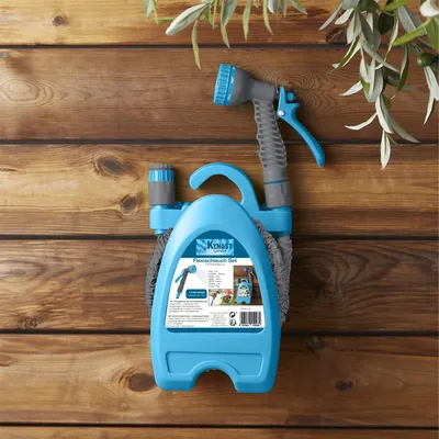 Produktbild von Flexibler Gartenschlauch - Wandhalterung - Pistolenspritze - 7 Sprühfunktionen - L: 15 m