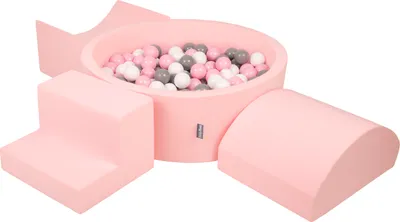 Produktbild von KiddyMoon Spielplatz Aus Schaumstoff Mit 300 Bälle 7cm Hindernisläufen Version 6 Rund Bällebad Mit Bunten Bällen Für Babys Und Kinder