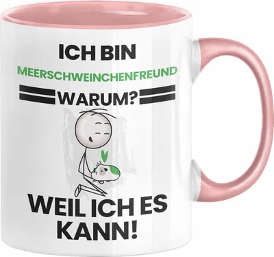 Produktbild von Meerschweinchenfreund Geschenk Tasse Lustiger Spruch Ich Bin Meerschweinchenfreund Warum Weil Ich Es Kann Geschenkidee Bester Meerschweinchenfreund Geburtstag Kaffee-Becher (Rosa)