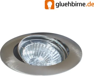 Produktbild von Einbaustrahler Eisen / Edelstahl gebürstet schwenkbar für GU10 und GU5.3 Leuchtmittel