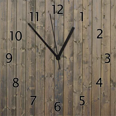 Produktbild von Wallario Design Wanduhr Holzpaneelen in grau braun - Holzmuster mit Maserung aus Echtglas, Größe 30 x 30 cm