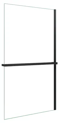 Produktbild von AICA_Walk in 90x200cm Walk in Schwarz Duschwand 8mm NANO ESG-Glas Duschabtrennung mit Duschregal Handtuchhalter Duschtrennwand