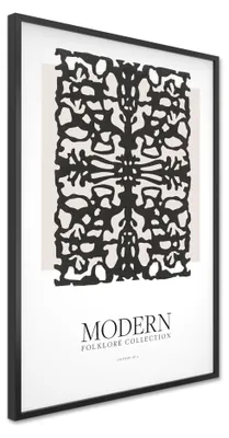 Obrázok produktu pre Obraz na stenu STYLER, 60x90 cm, čierna, motív: ľudové umenie. Moderný obraz, dekorácia do obývačky alebo spálne, rám, dizajn