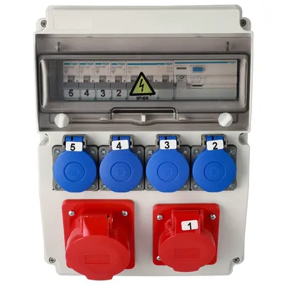 Produktbild von Rozdzielnica budowlana z akcesoriami EDO ASTAT 119 PLUS IP65 32A/5P 16A/5P 4x230V wyłączniki Hager