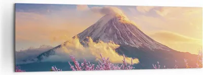 Produktbild von Bild auf Leinwand - Leinwandbild - Einteilig - Fuji Blume Kirsche - 160x50cm - Wand Bild - Wanddeko - Wandbilder - Leinwanddruck - Bilder - Wanddekoration - Leinwand bilder - Wandbild - AB160x50-4490
