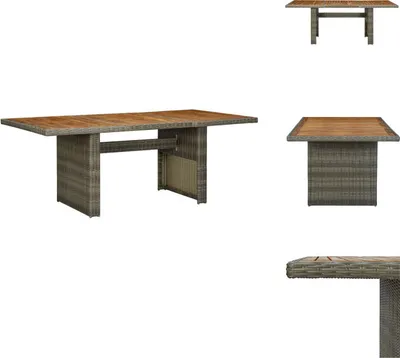 Immagine prodotto di vidaXL Tavolo da giardino in poly rattan marrone e legno massiccio di acacia - Tavoli da giardino