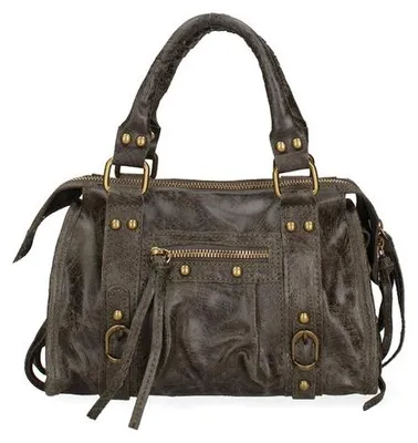 Immagine prodotto di Borsa a tracolla Erisia Dames, in pelle scamosciata, con motivo stampato, tracolla removibile, prodotta in Italia