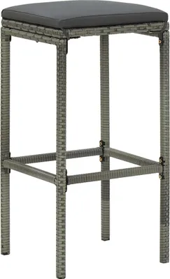 Immagine prodotto di Sgabelli da Bar con Cuscini 6 pz Grigi in Polyrattan