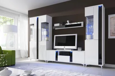 Image de Meuble mural brillant Meuble de salon Armoire Vitrine Sideboard Meubles muraux