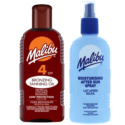 Image de Malibu tanning oil SPF4 200ml + Spray Balm after sun 200 ml