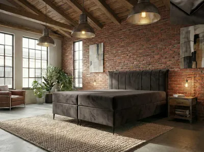 Produktbild von Boxspringbett MILAZZO Nordelo 120x200 mit Bettkasten Topper Stoff Magic Velvet Dunkelbraun 2205