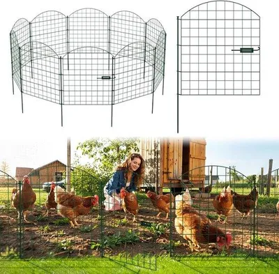 Productafbeelding van Vijverhek 7,0 m - metaal - compleet met 10 bogen en 12 bevestigingsstangen - dierenbarrière voor tuin, groen