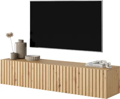 Produktbild von Selsey TV-Lowboard Telire Wotan Eiche Lamellenfront 140 cm breit