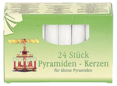 Produktbild von Pyramidenkerze 7cm Ø1,4cm weiß 24 Pack