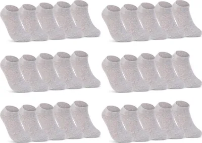 Produktbild von 10, 20 oder 30 Paar Sneaker Socken Herren & Damen Schwarz Weiß Grau Baumwolle 16900 - 30 Paar Grau 43-46