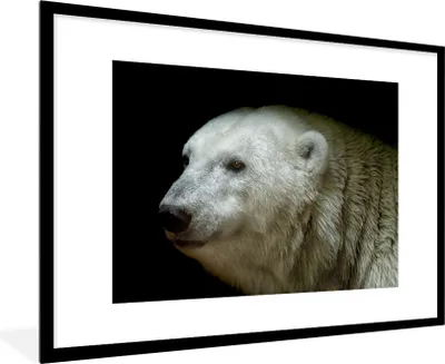 Produktbild von MuchoWow® MuchoWow® Gerahmtes Poster Nahaufnahme Eisbär 90x60 cm - Poster mit zchwarzem Bilderrahmen - Wanddekoration - Fotos