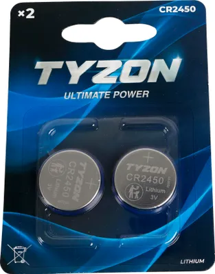 Produktbild von Tyzon 3 V CR2450 Lithium-Batterie, 2er-Pack