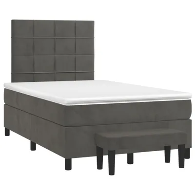 Immagine prodotto di vidaXL Letto a molle con materasso grigio scuro 120x190 cm in velluto