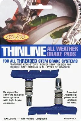 Produktbild von Kool-Stop Bremsschuhe T2 Thinline V-Brake, L=71,8mm asymm., für Aluminiumfelgen, blau